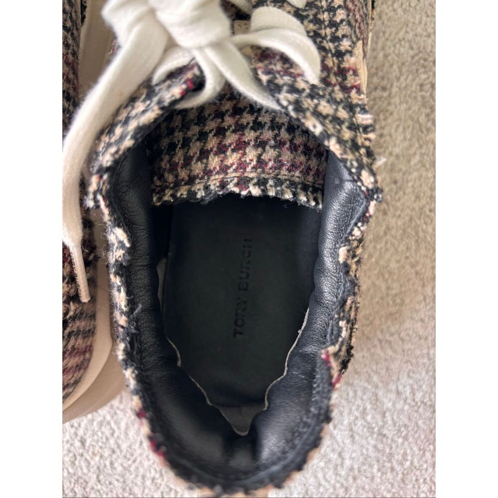 NWOB Tory Burch good luck neutral herringbone trainers quiet luxury Sz 9, $325 - Picture 3 of 12